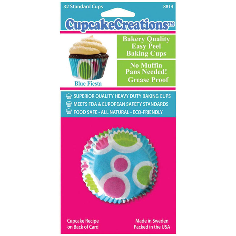 Cupcake Creations Blue Fiesta Cupcake Cups 32pk