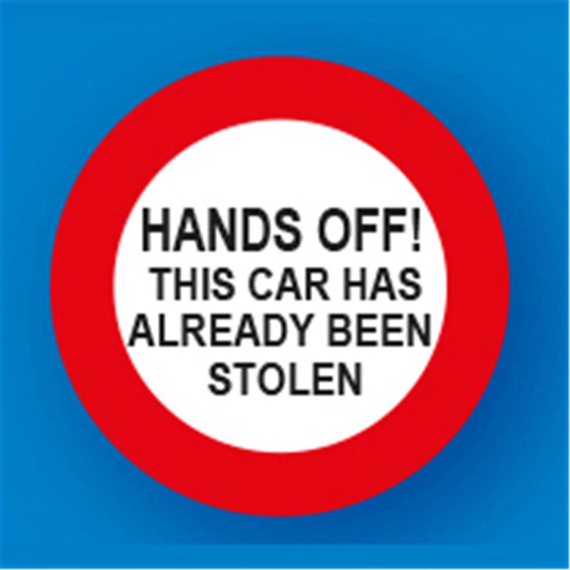 Hands Off This Car is Stolen PVC Sign Keyring