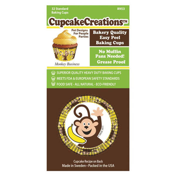 Standard Monkey Business Cupcake Cups 32pk