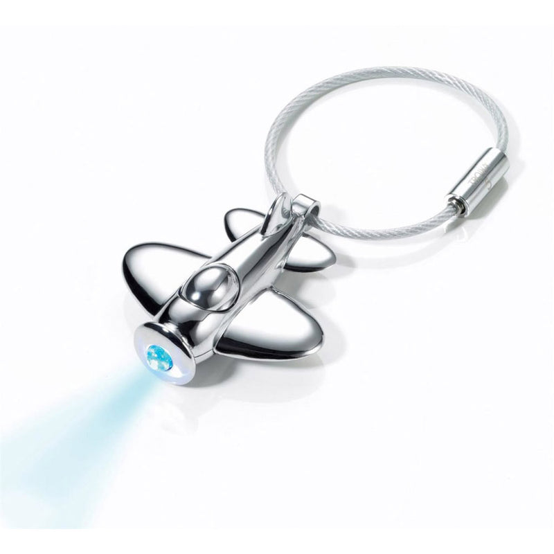 Airplane Keyring with LED (Silver)