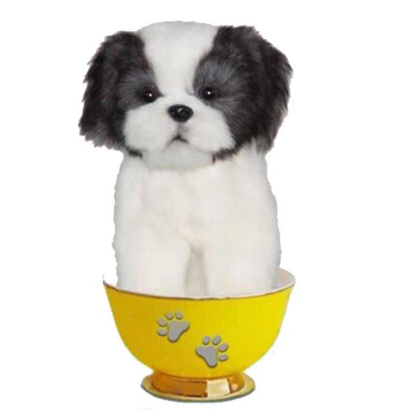 Realistic Dog Tea Cup Plush Toy 15cm