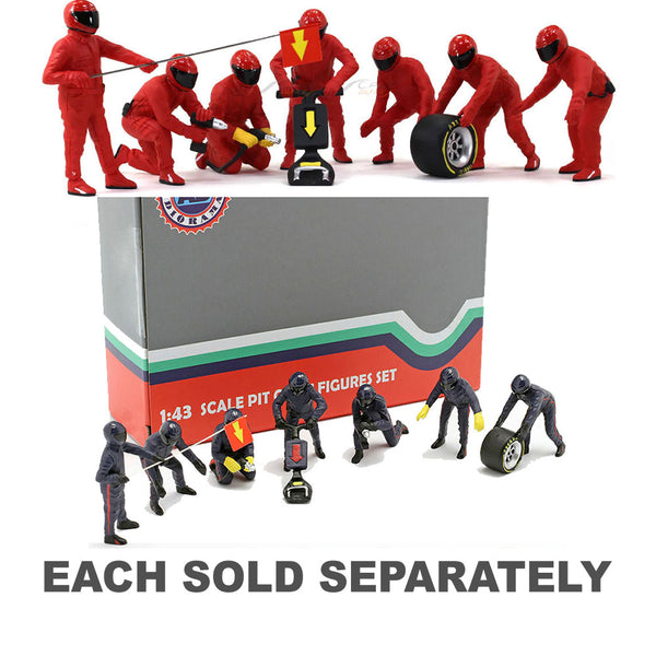 Pit Crew F1 1:43 Scale Figurine (Set of 7)