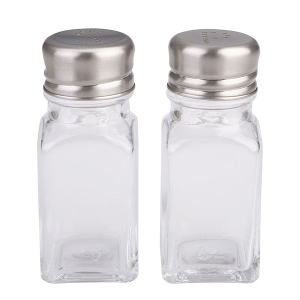 Kitchenworks Square Glass Cafe Salt & Pepper Shakers