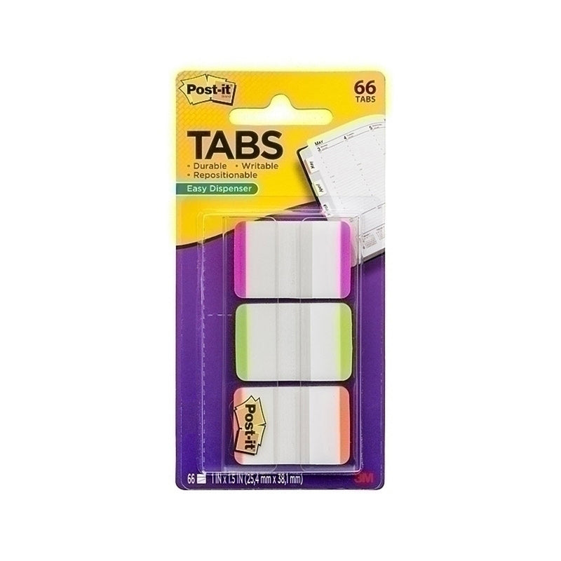 Post-It Tabs Pink/Green/Orange (Box of 6)