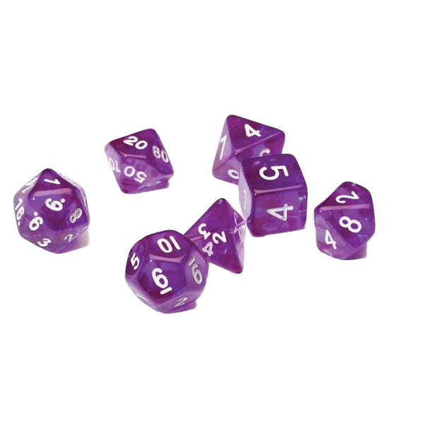 Sirius Dice Translucent Purple Resin Dice Set 7pcs