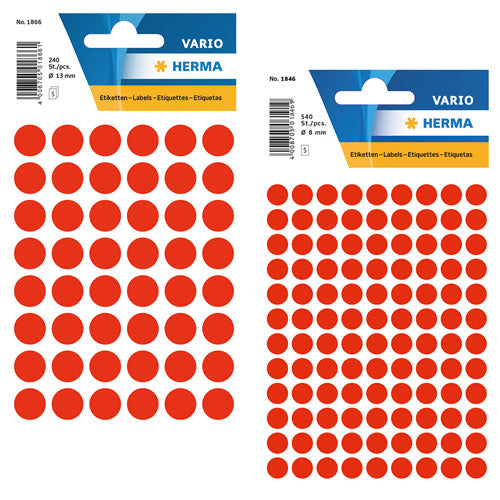 Herma Luminous Round Sticker Labels (Red)