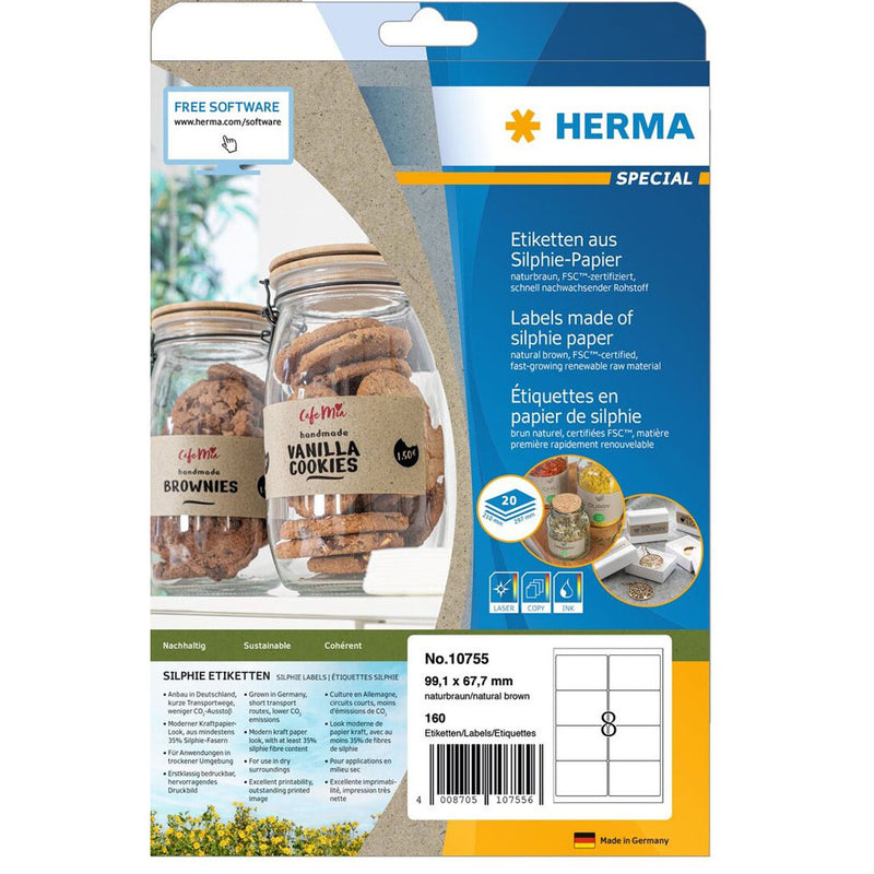 Herma Silphie Paper Labels A4 20pc (Natural)