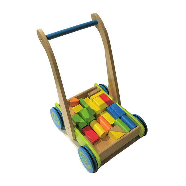 Wooden Walker Wagon with Blocks