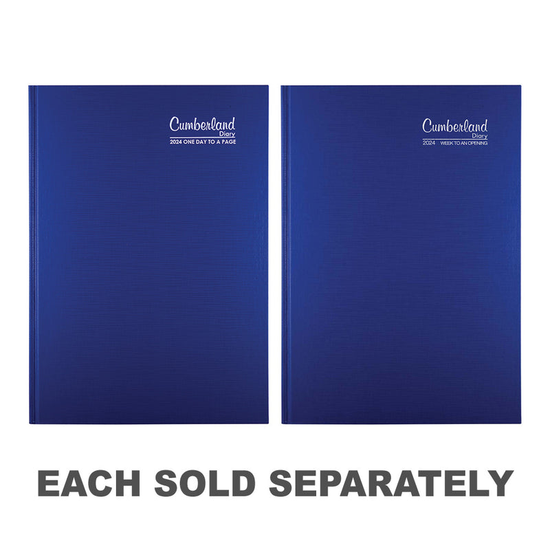 Cumberland Premium Casebound A4 2024 Diary (Blue)