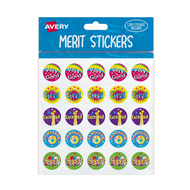 Avery Captions Merit Stickers 300pcs