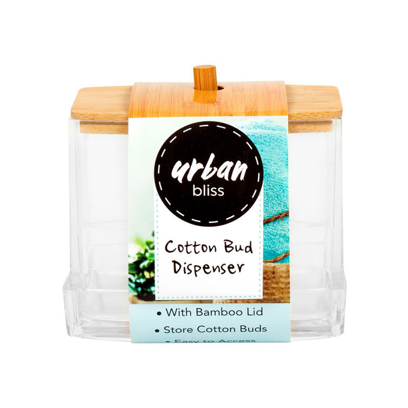 Urban Bliss Cotton Bud Holder with Bamboo Lid