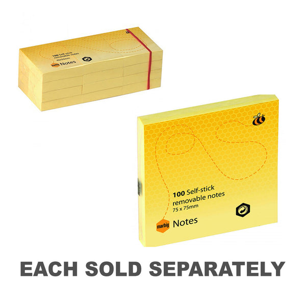 Marbig Yellow Sticky Notes 12pk