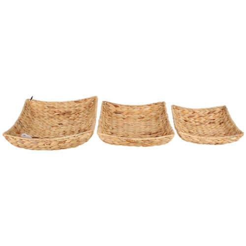 Hyace Set of 3 Rectangle Hyacinth & Wire Basket