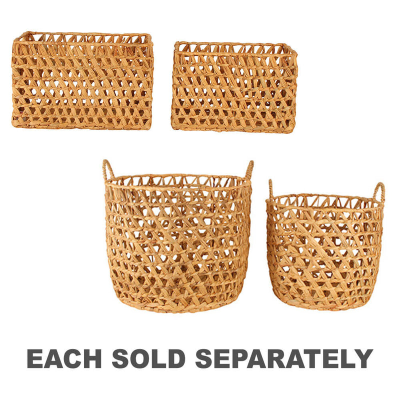 Poe Water Hyacinth Baskets (Set of 2)