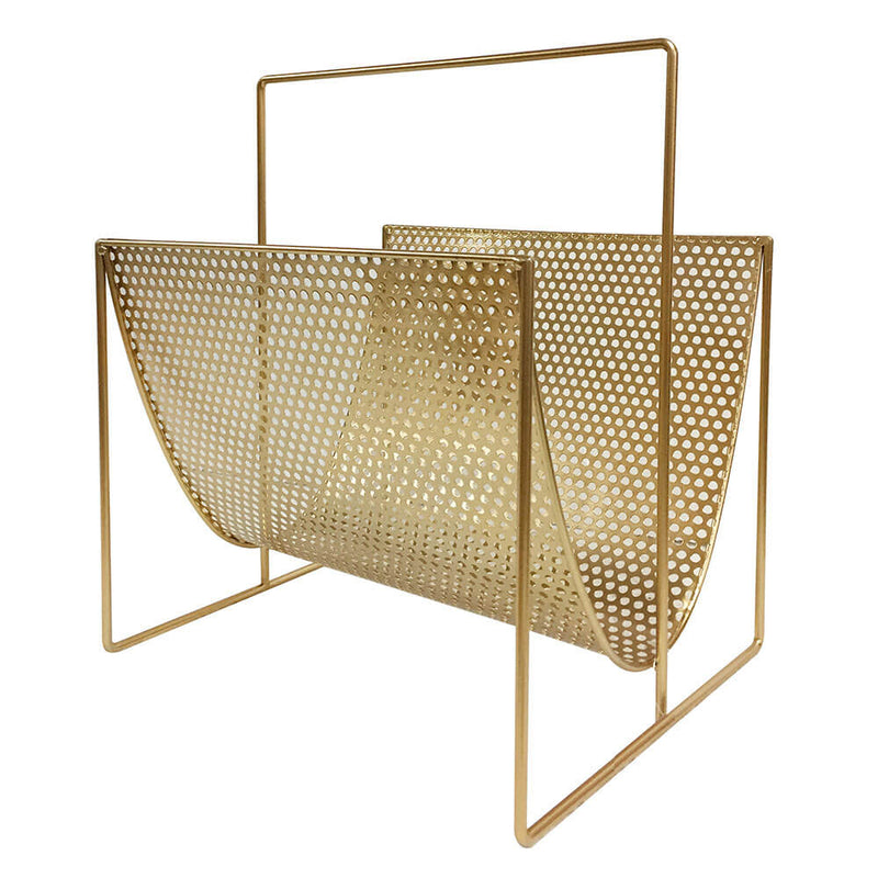 Harper Metal Magazine Rack Gold (30x24x36cm)