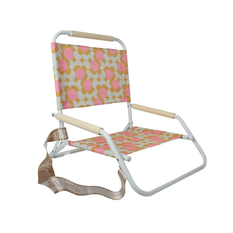 Foldable Beach Chair w/ White Frame (60x58x50cm)