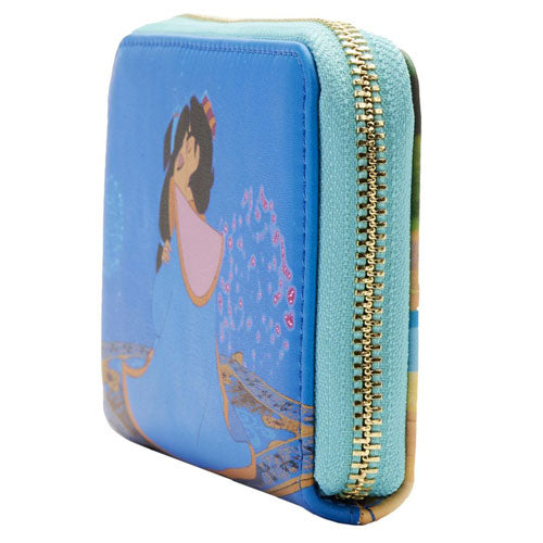 Aladdin 1992 Jasmine Princess Scenes Zip Around Purse