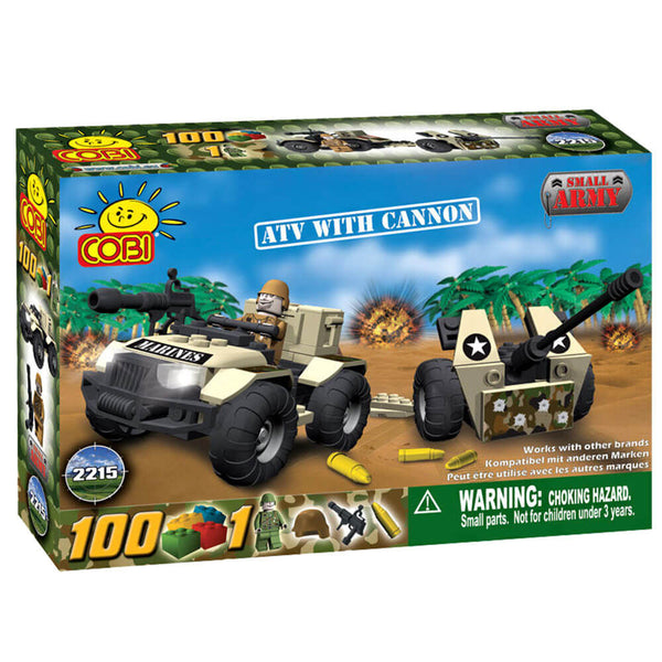 Small Army 100pc ATV w/ Cannon Military Veh Construction Set