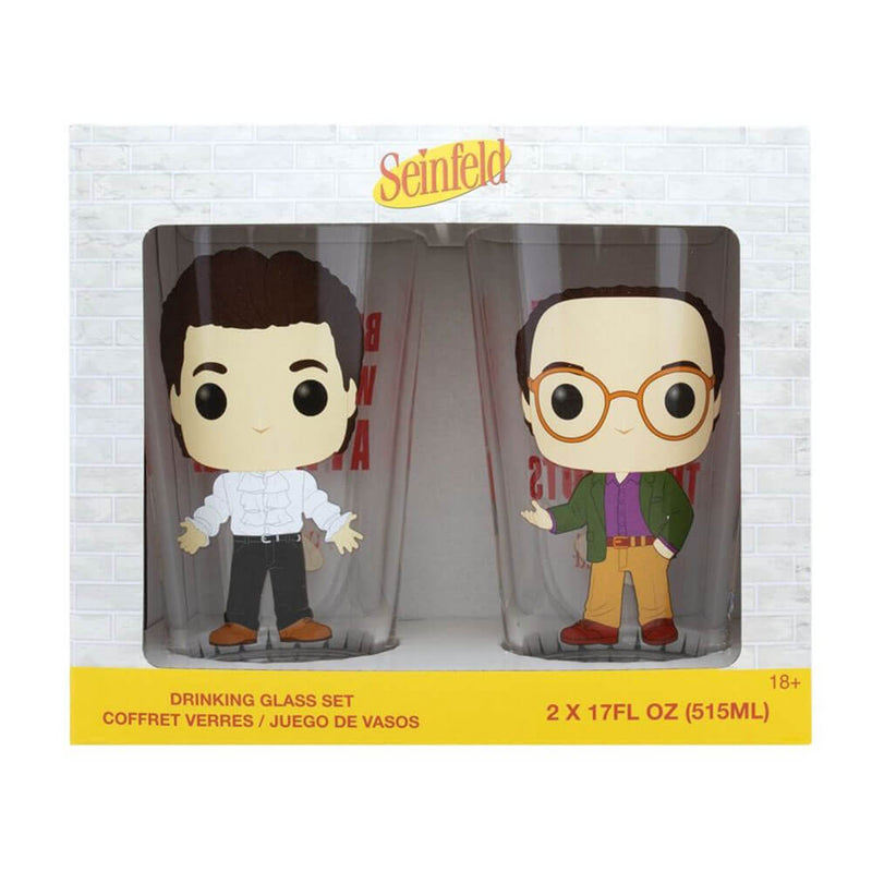 Seinfeld Jerry & George Pop! Glass Set 2pk