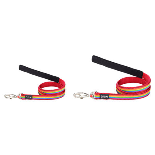 Rainbow Dog Lead (Red)