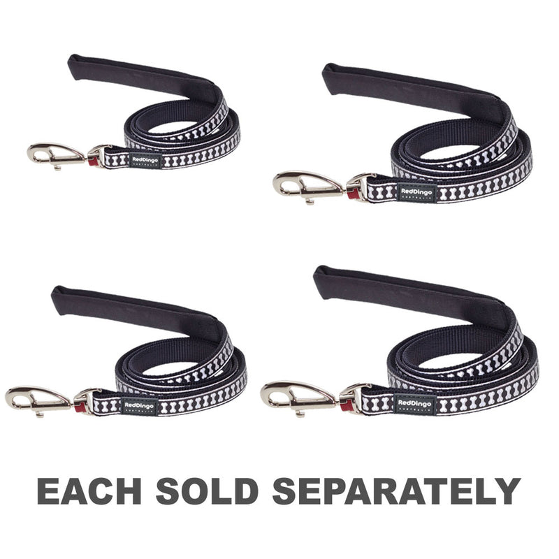 Reflective Bones Dog Lead (Black)