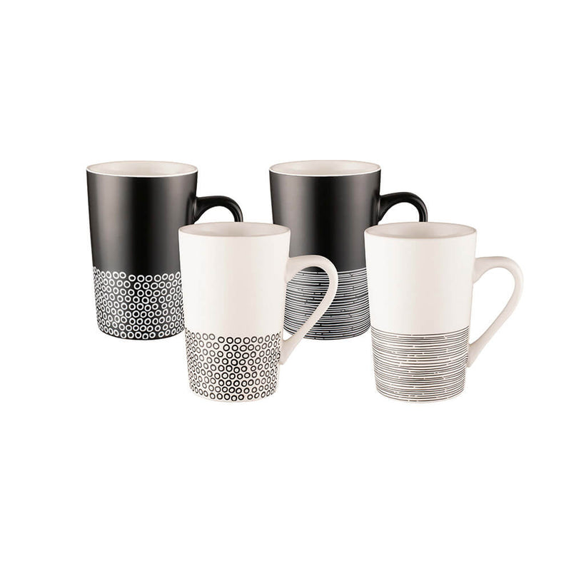 Bundanoon Tube Mug 4pcs (Monochrome Hem)