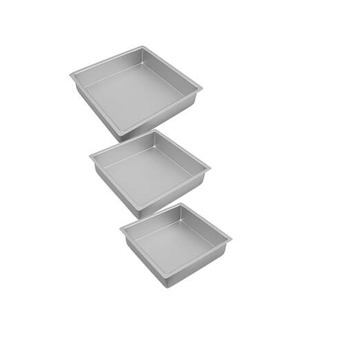 Bakemaster Square Cake Pan (Silver Anodised)