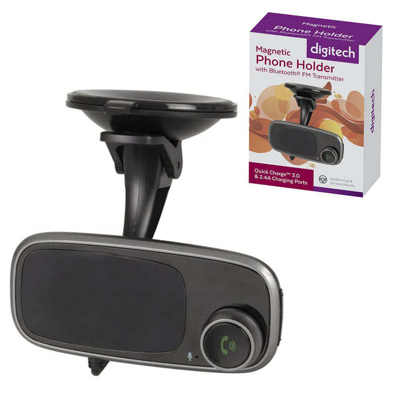 Magnetic Phone Holder Bracket/Mount with FM Transmitter