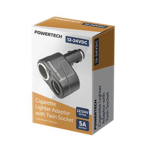 Powertech Cigarette Adaptor with Twin Socket