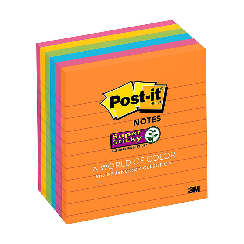 Post-It Lined Super Sticky Notes 6pk