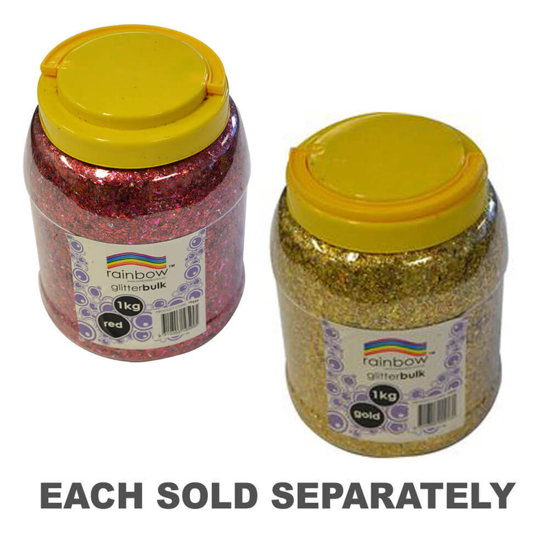 Rainbow Glitter Bulk 1kg Jar