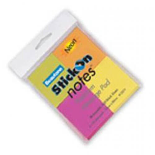 Beautone Stick On Notes 200 Sheets 38x50mm Neon (4 Colours)