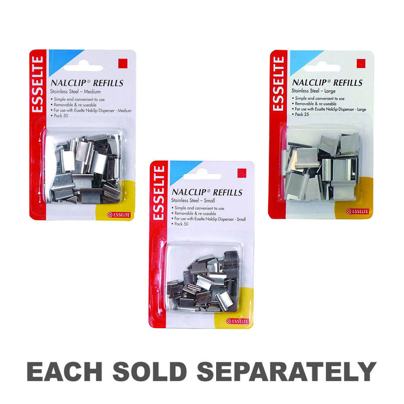 Esselte Stainless Steel Nalclip Refills